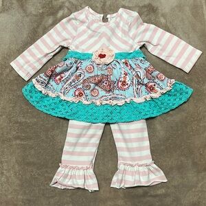 Rare Too! Girls 12M two piece set.